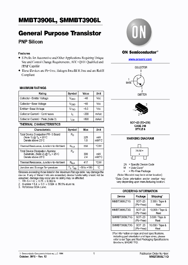 SMMBT3906LT1G_8685018.PDF Datasheet