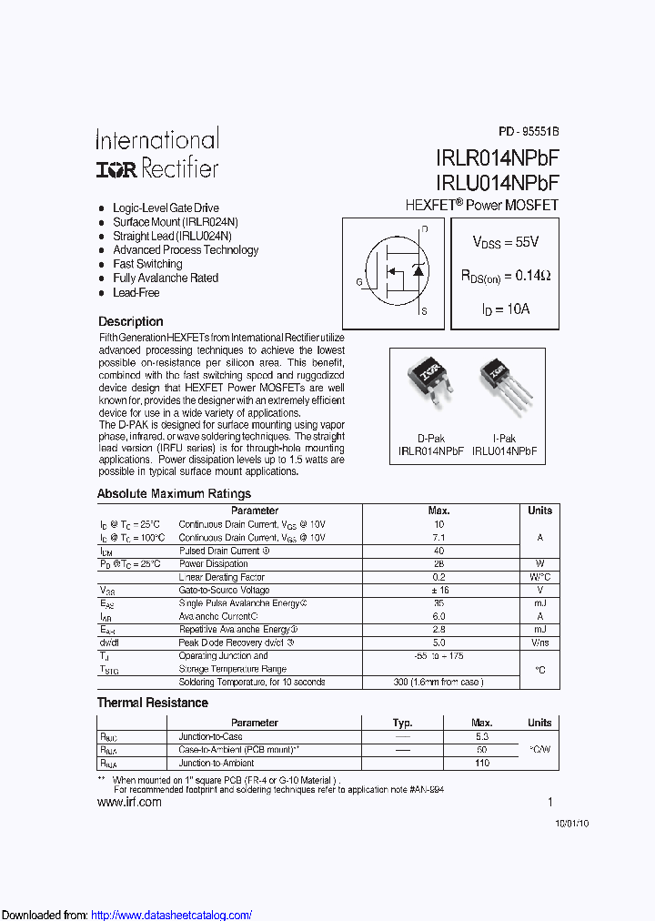 IRLU014NPBF_8688293.PDF Datasheet