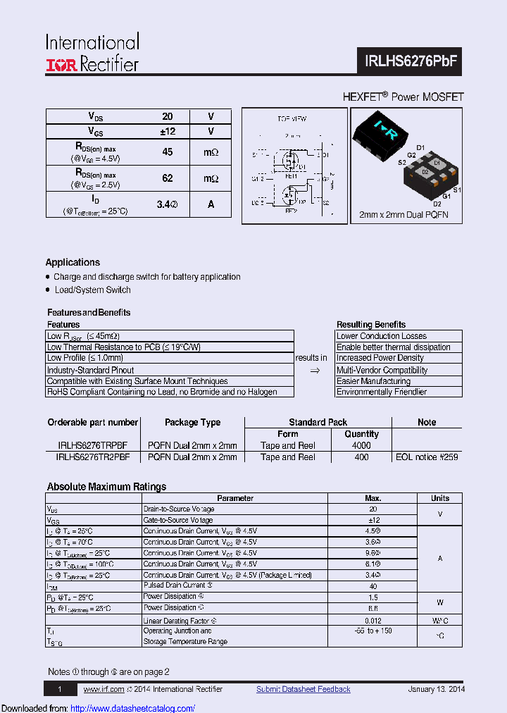 IRLHS6276_8695712.PDF Datasheet