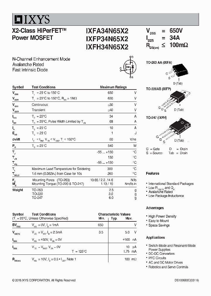 IXFP34N65X2_8704906.PDF Datasheet