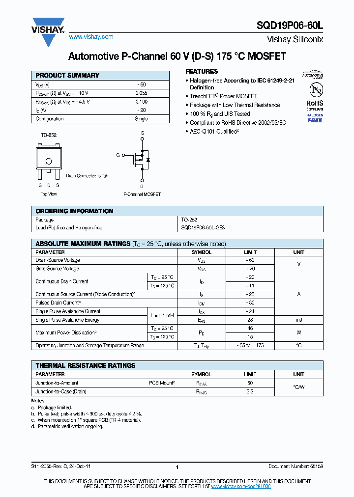 SQD100N03-3M4_8725863.PDF Datasheet