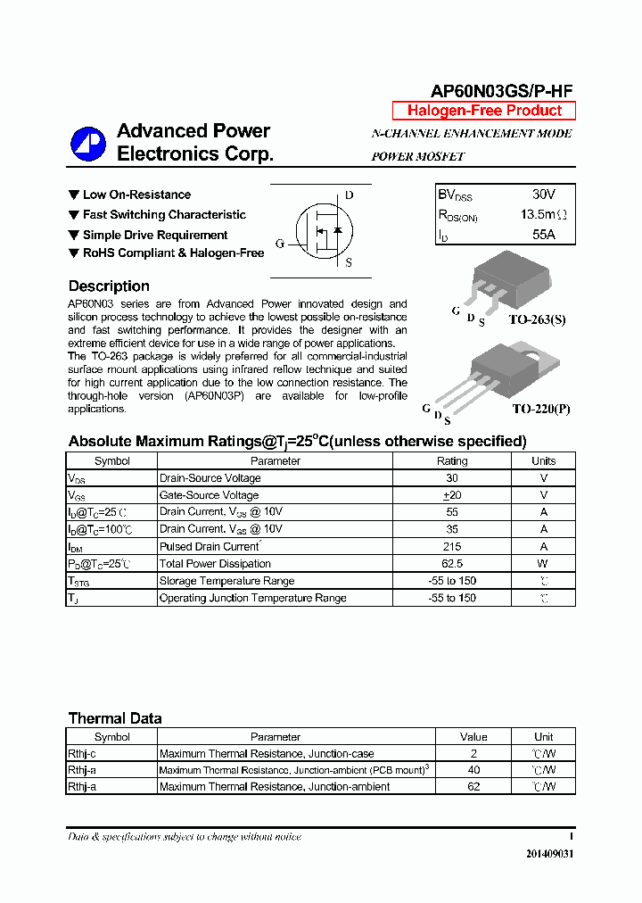 AP60N03GS-HF_8741635.PDF Datasheet