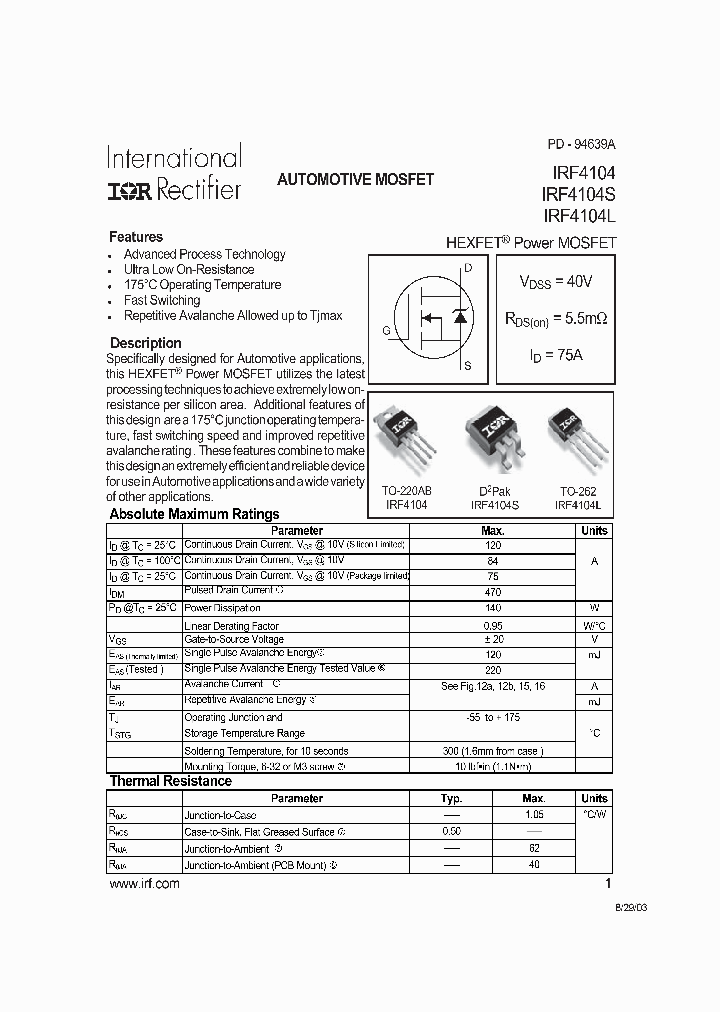 IRF4104_8787030.PDF Datasheet