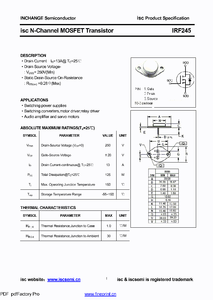 IRF245_8814117.PDF Datasheet