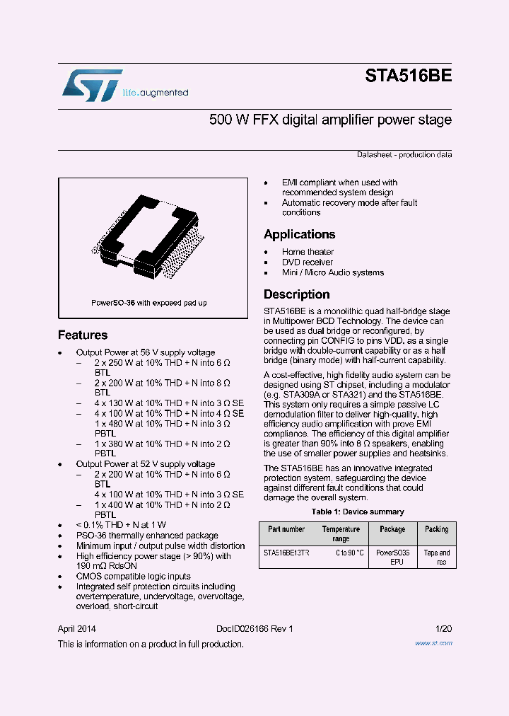 STA516BE13TR_8830629.PDF Datasheet