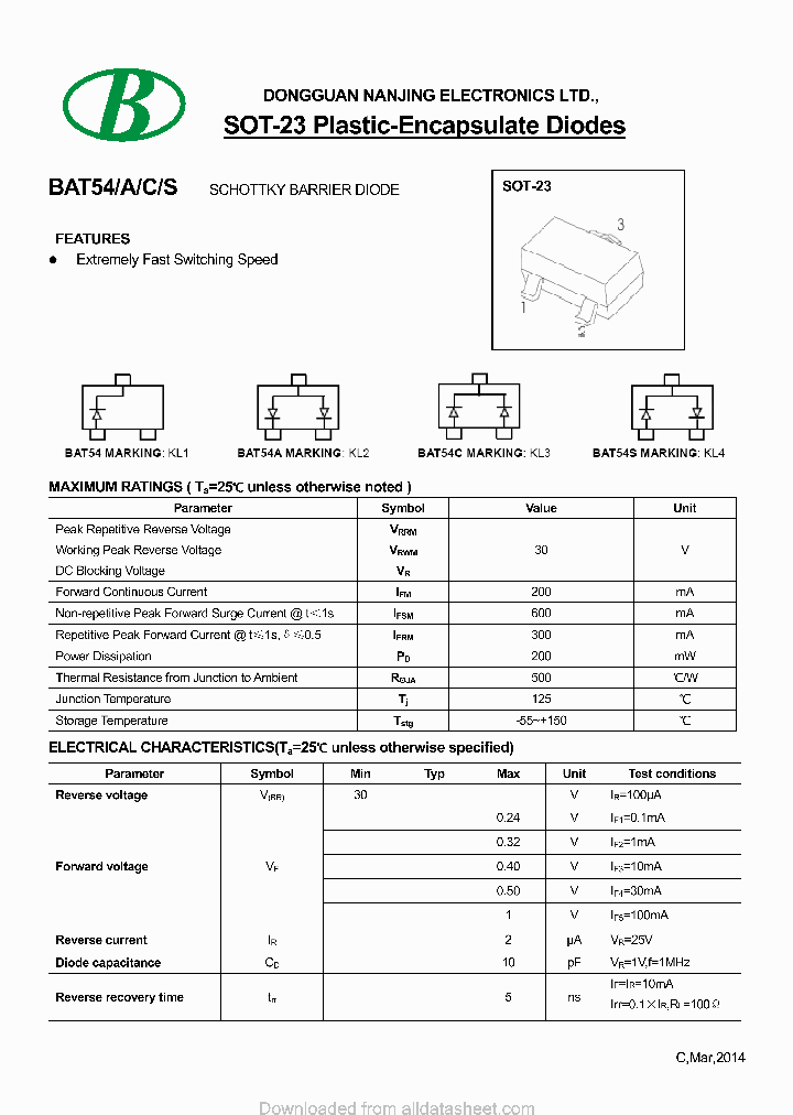 BAT54S-200MA-SOT-23_8841261.PDF Datasheet