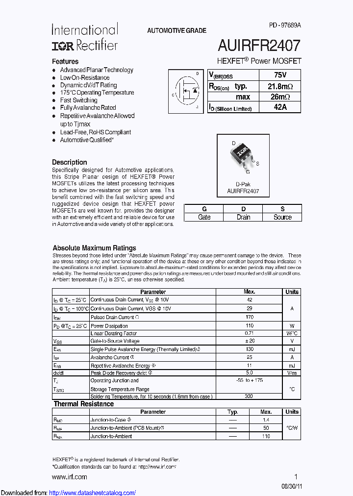 AUIRFR2407TR_8835528.PDF Datasheet