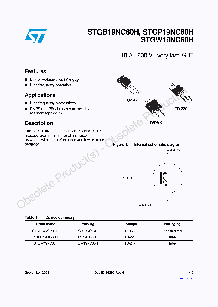 STGP19NC60H_8834815.PDF Datasheet