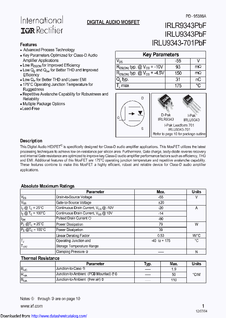 IRLR9343TRRPBF_8852600.PDF Datasheet