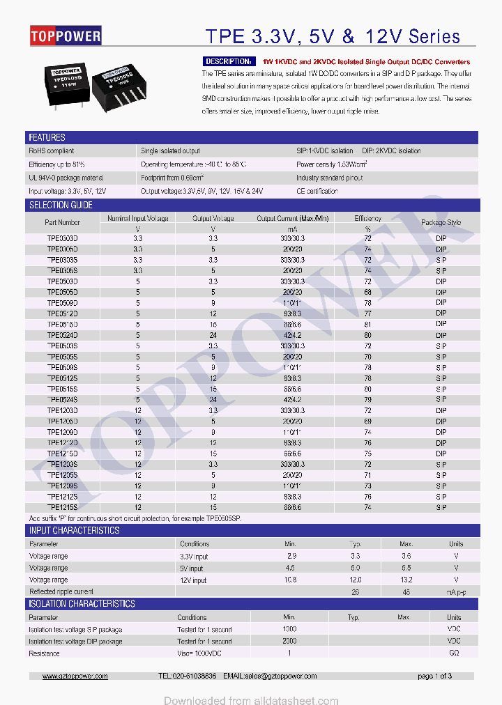 TPE1205S_8851506.PDF Datasheet