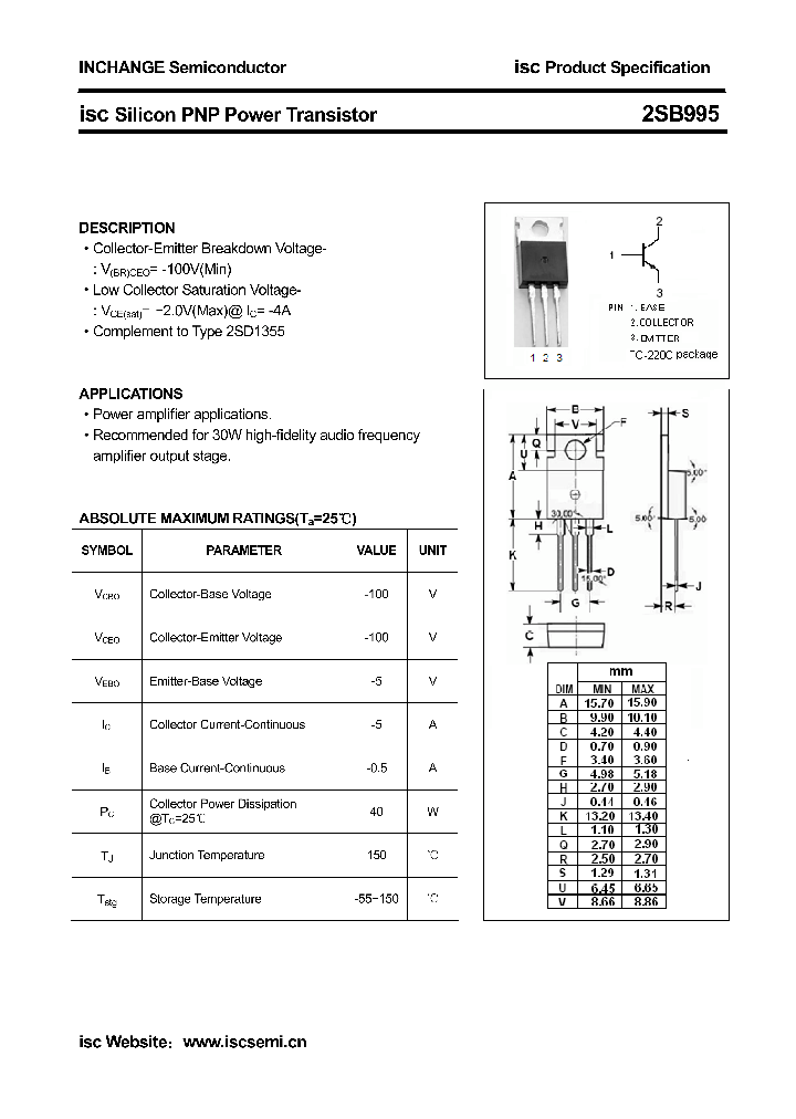 2SB995_8853822.PDF Datasheet