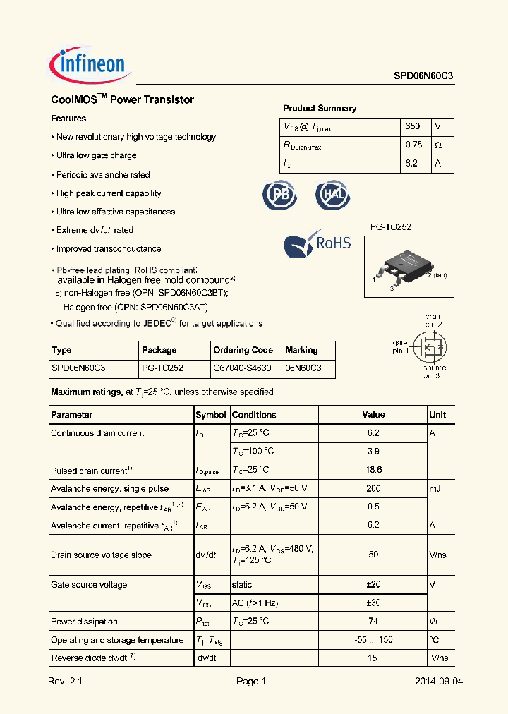 SPD06N60C3-14_8867963.PDF Datasheet