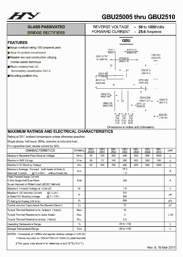 GBU25005-17_8880683.PDF Datasheet