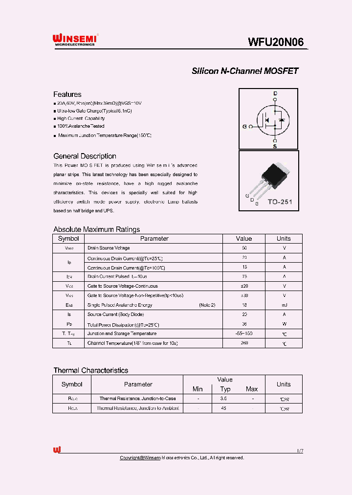 WFU20N06_8881779.PDF Datasheet