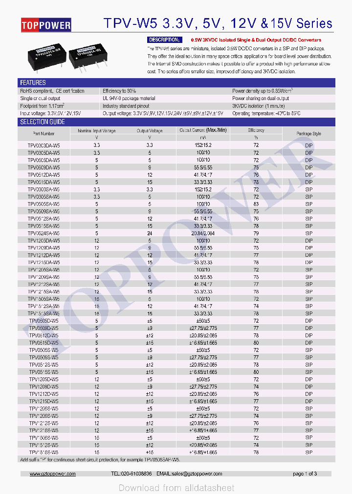 TPV0505SA-W5_8883641.PDF Datasheet