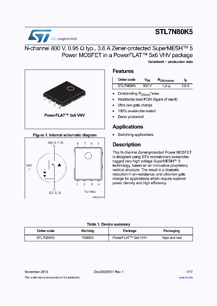 STL7N80K5_8886405.PDF Datasheet