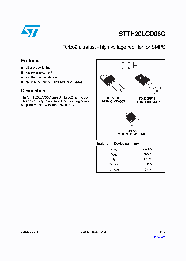 STTH20LCD06C_8889089.PDF Datasheet