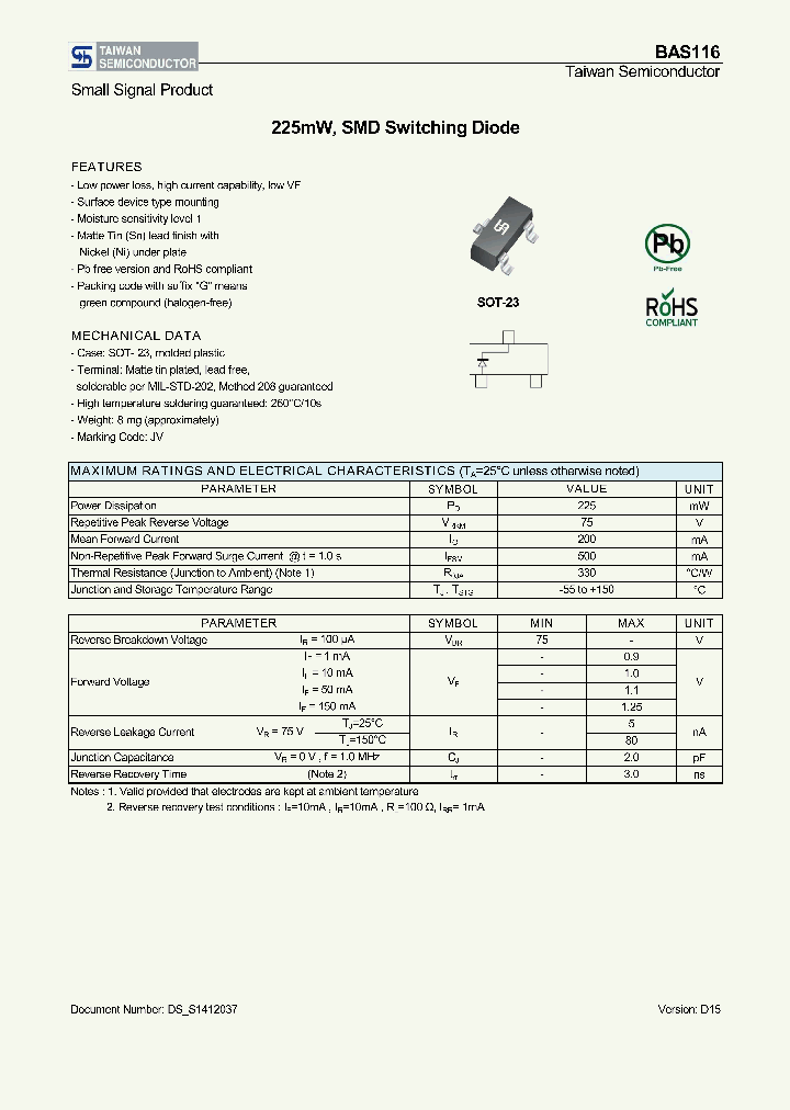 BAS116RFG_8889206.PDF Datasheet