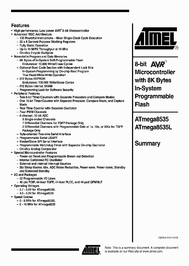 ATMEGA8535-16JC_8891429.PDF Datasheet