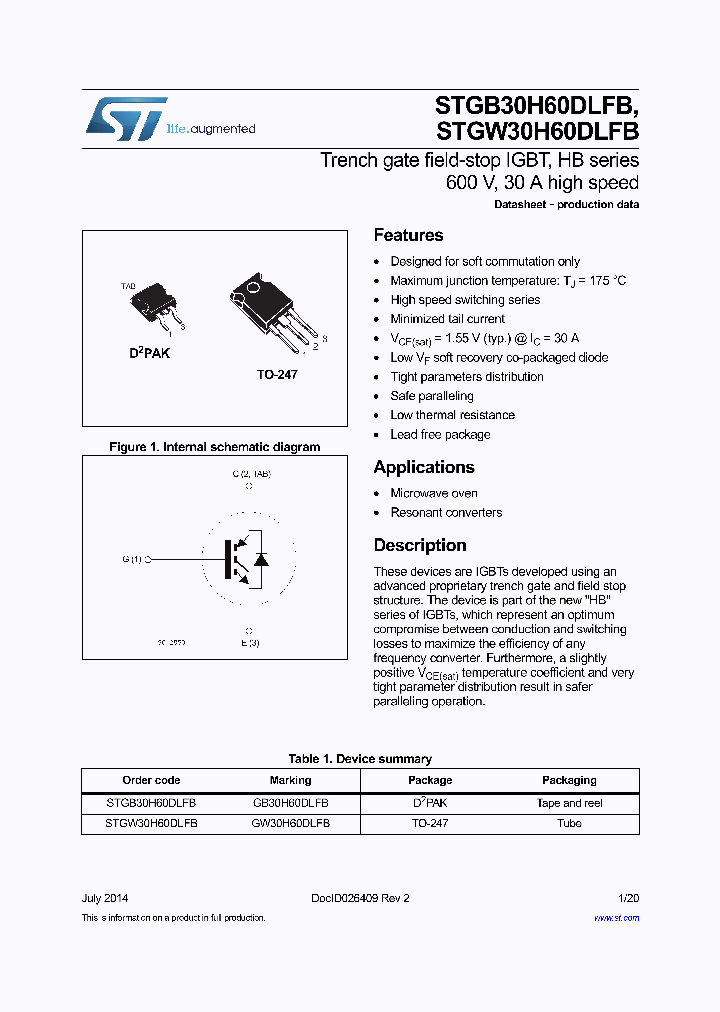 STGW30H60DLFB_8893543.PDF Datasheet