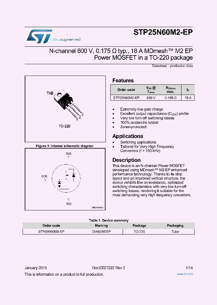 STP25N60M2-EP_8894089.PDF Datasheet