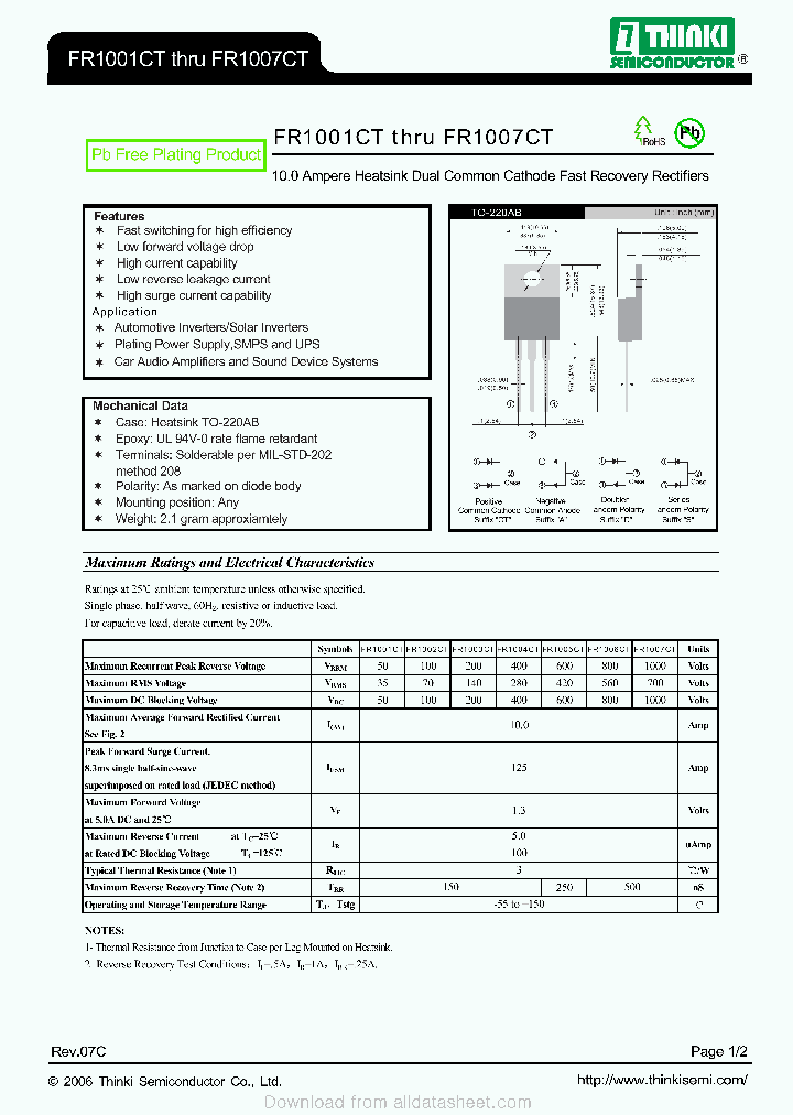 FR1001CT-17_8896171.PDF Datasheet