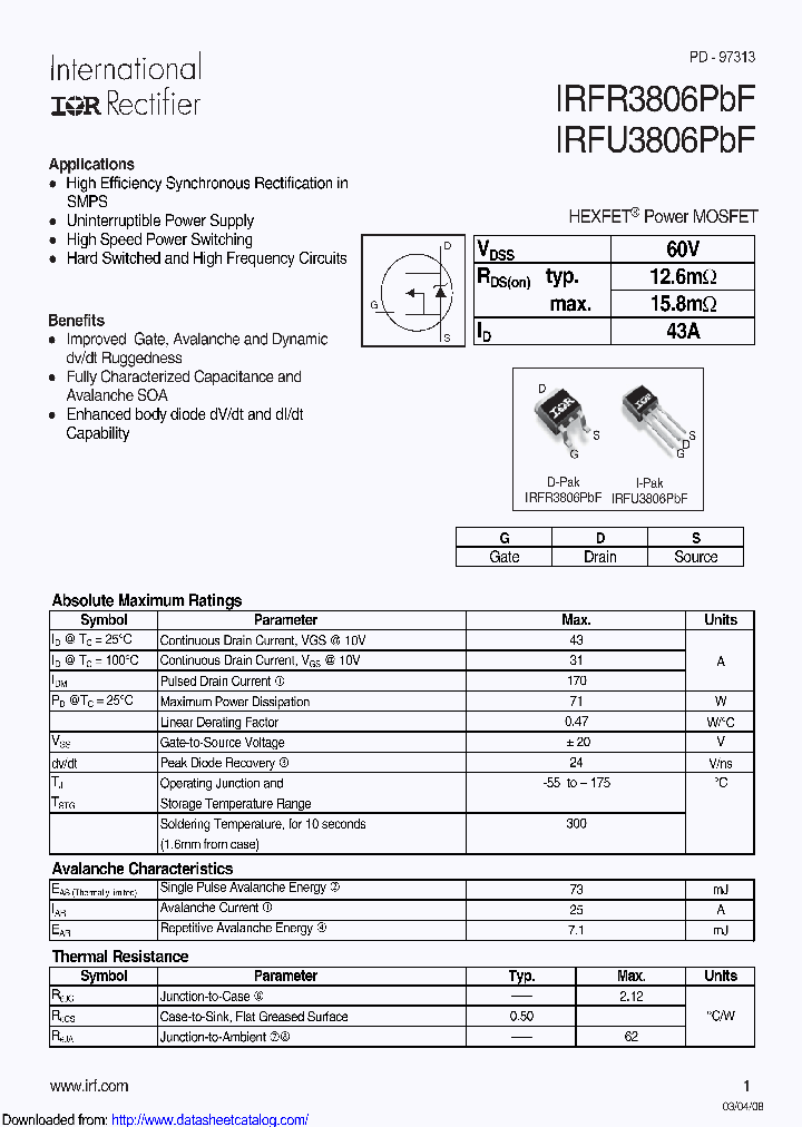 IRFU3806_8901690.PDF Datasheet