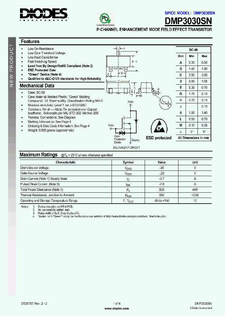 DMP3030SN_8908661.PDF Datasheet