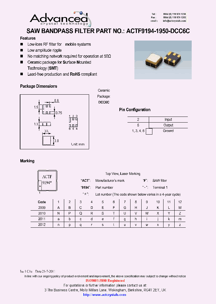 ACTF9194-1950-DCC6C_8909939.PDF Datasheet