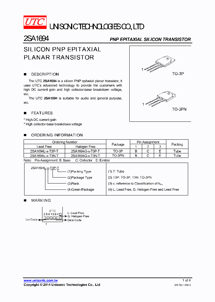 2SA1694G-X-T3P-T_8917207.PDF Datasheet