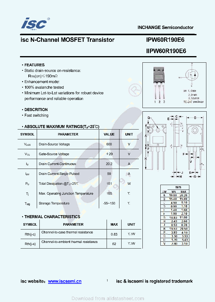 IIPW60R190E6_8926848.PDF Datasheet