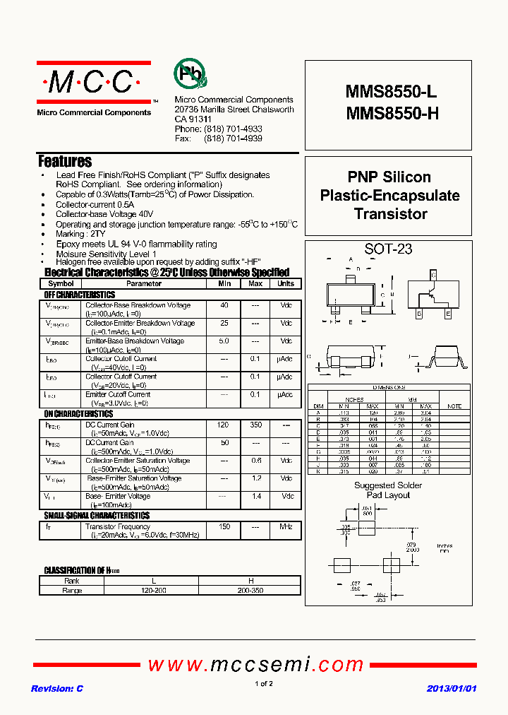 MMS8550-L-13_8926906.PDF Datasheet