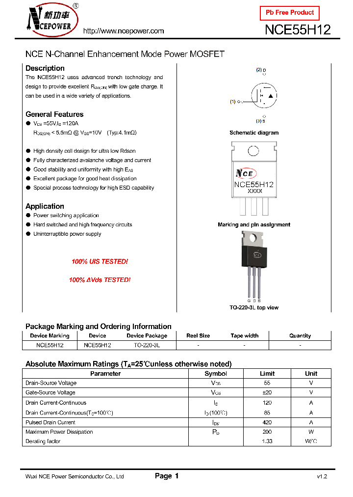 NCE55H12_8927957.PDF Datasheet