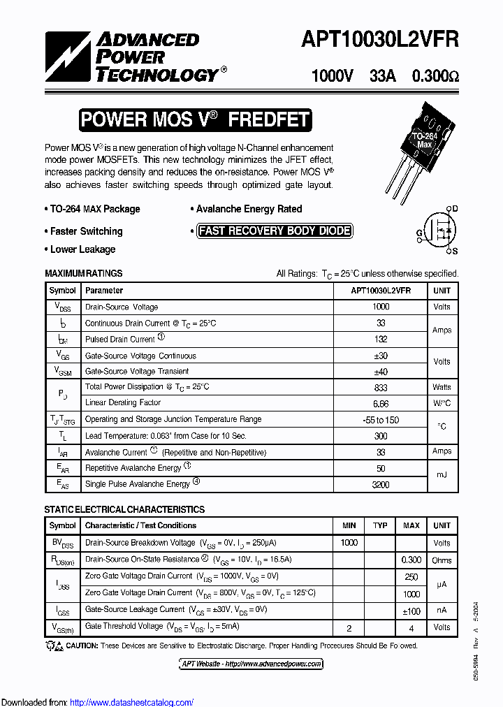 APT10030L2VFRG_8932049.PDF Datasheet