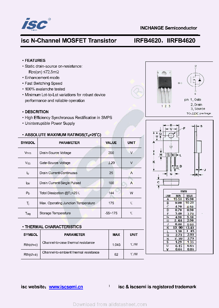 IIRFB4620_8937865.PDF Datasheet