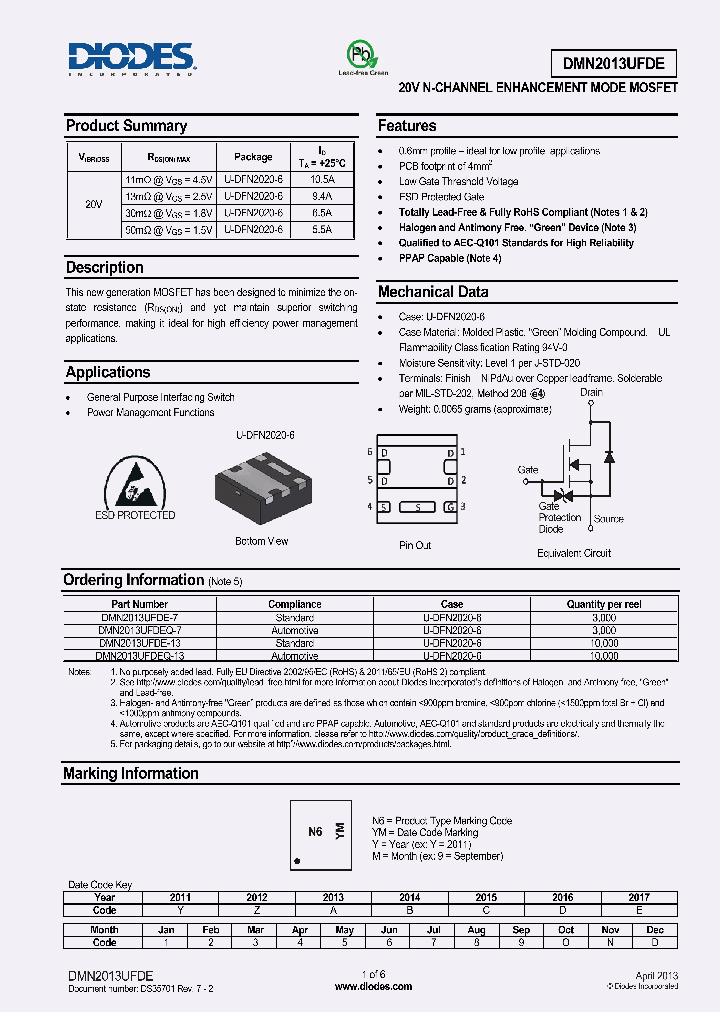 DMN2013UFDE-13_8946286.PDF Datasheet