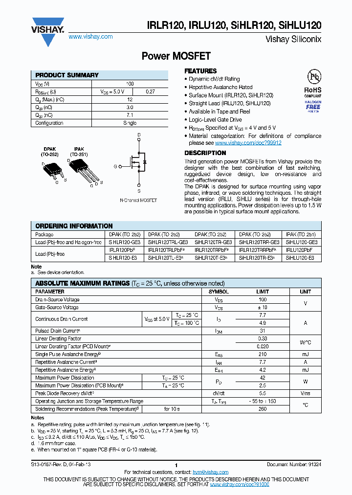 IRLR120_8946647.PDF Datasheet