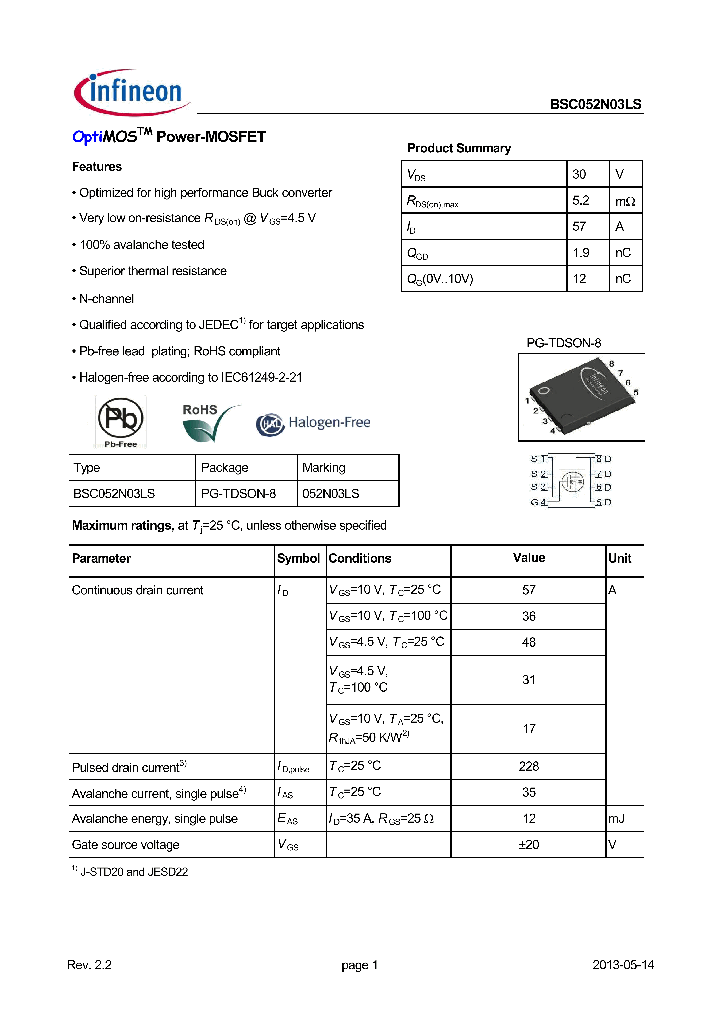 BSC052N03LS-13_8950781.PDF Datasheet