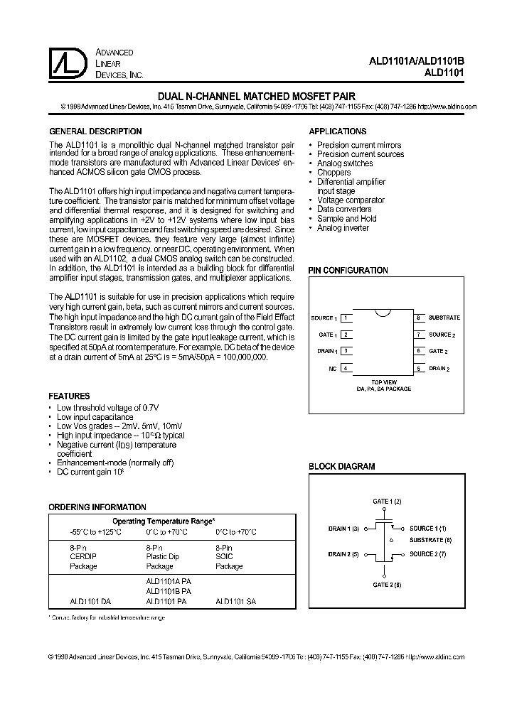 ALD1101SA_8952394.PDF Datasheet