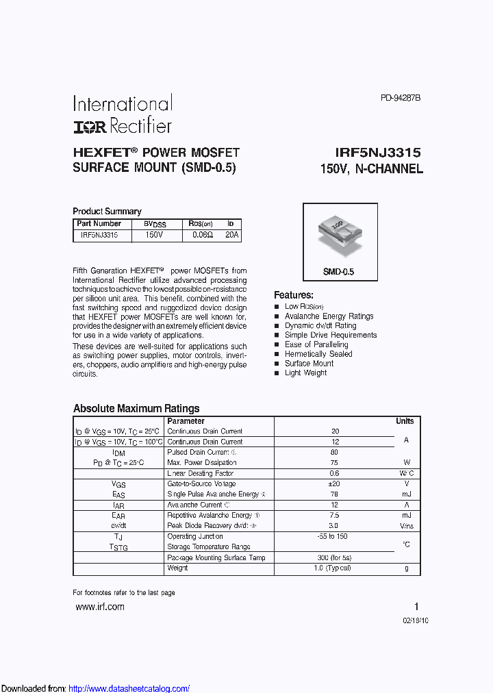 IRF5NJ3315SCS_8955427.PDF Datasheet