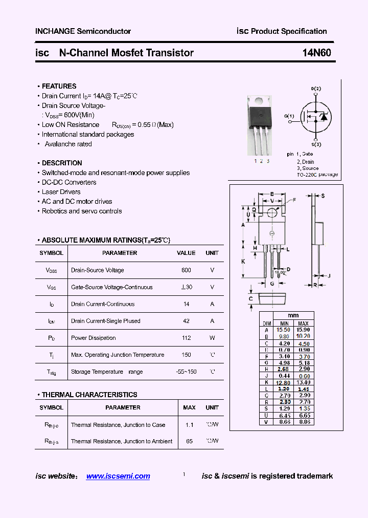 14N60_8956791.PDF Datasheet