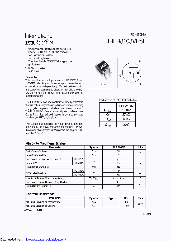 IRLR8103VTRLPBF_8971330.PDF Datasheet