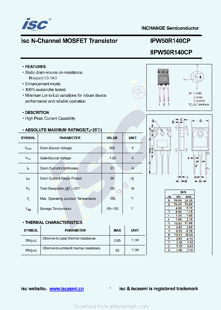 IPW50R140CP_8981440.PDF Datasheet