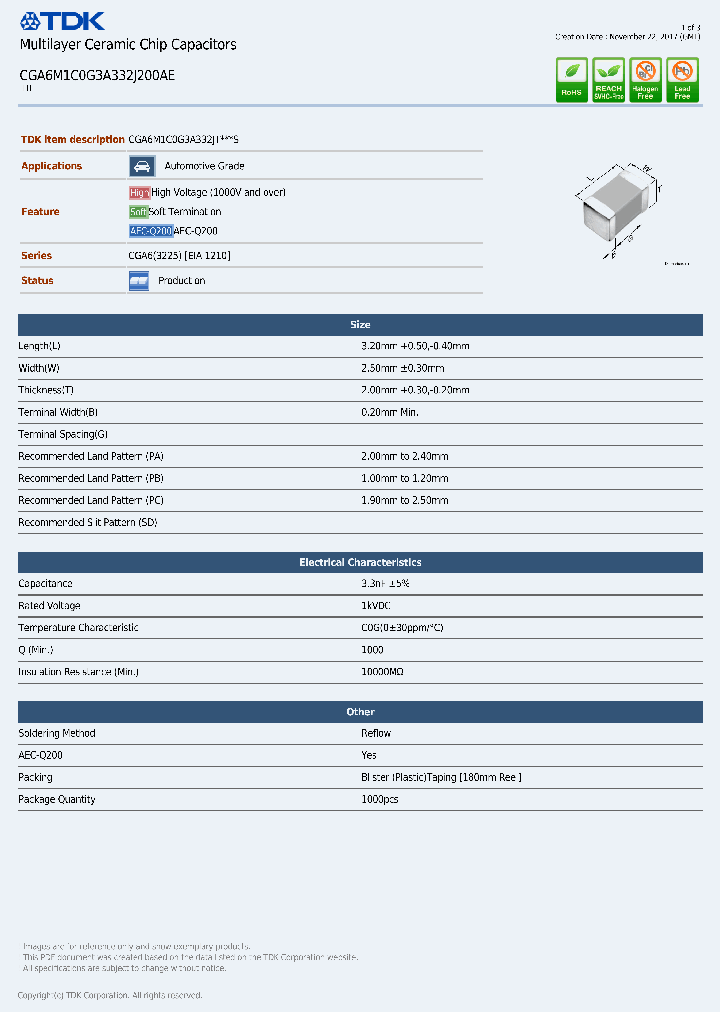 CGA6M1C0G3A332J200AE_8982074.PDF Datasheet