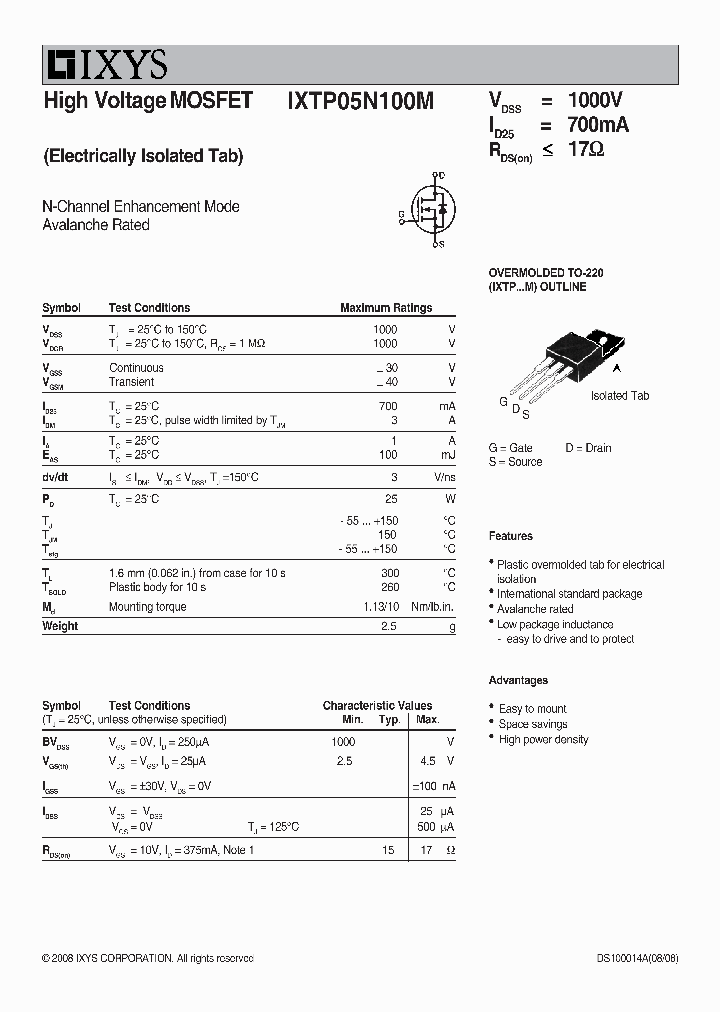 IXTP05N100M_8985725.PDF Datasheet