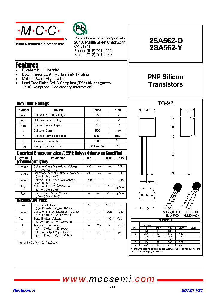 2SA562-O_8987368.PDF Datasheet