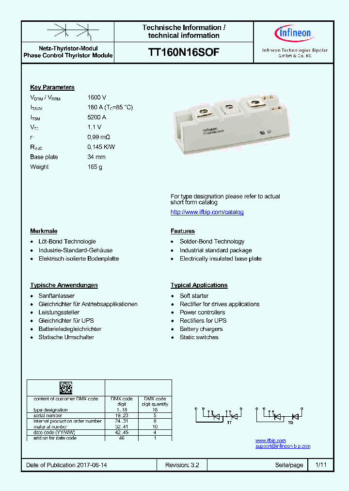 TT160N16SOF_8988113.PDF Datasheet