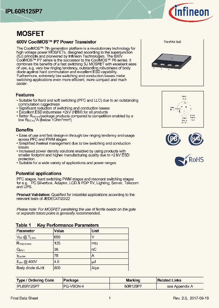 IPL60R125P7_8992375.PDF Datasheet