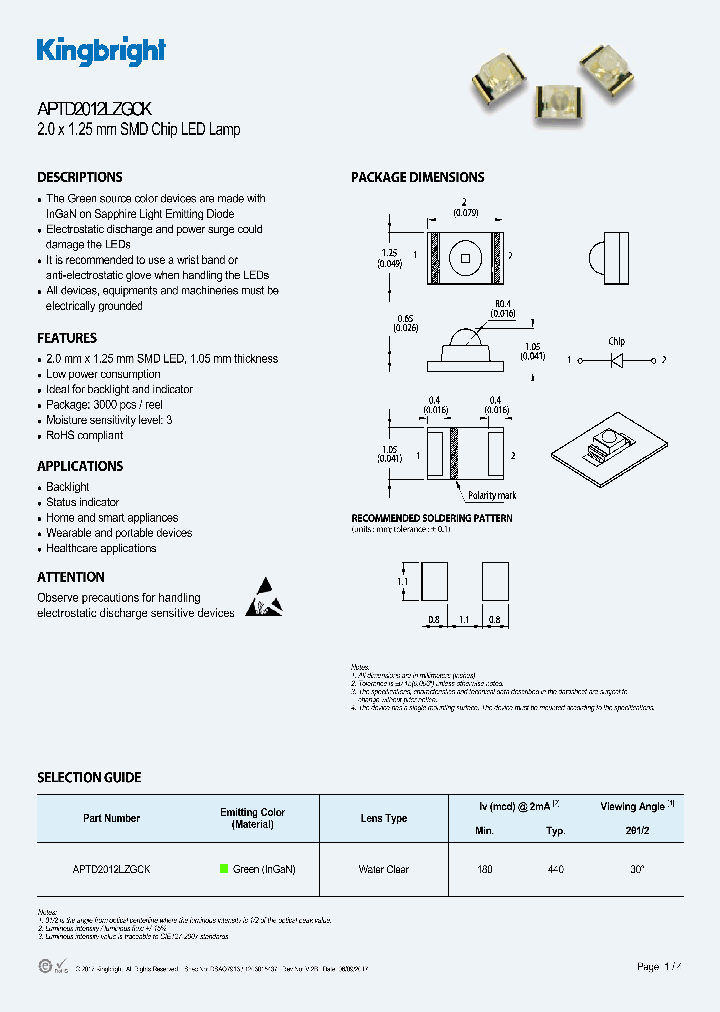 APTD2012LZGCK_8993450.PDF Datasheet