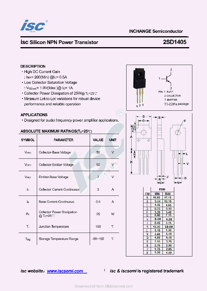 2SD1405_8998612.PDF Datasheet